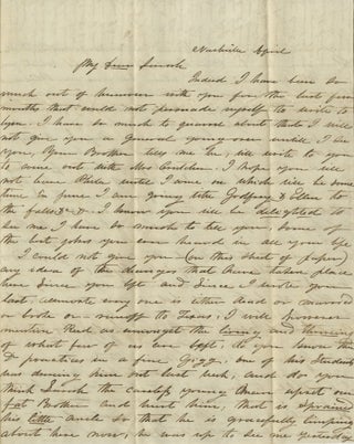 1839–1846 Correspondence of the Jennings Family, with Many from the Jennings Women Discussing the Elite Political and Social Circles of the Expanding South and West, Including the Fall of George Campbell Childress and the Personal Life of Henry A. Wise.