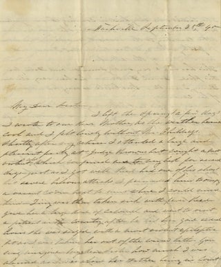 1839–1846 Correspondence of the Jennings Family, with Many from the Jennings Women Discussing the Elite Political and Social Circles of the Expanding South and West, Including the Fall of George Campbell Childress and the Personal Life of Henry A. Wise.