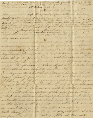 1839–1846 Correspondence of the Jennings Family, with Many from the Jennings Women Discussing the Elite Political and Social Circles of the Expanding South and West, Including the Fall of George Campbell Childress and the Personal Life of Henry A. Wise.