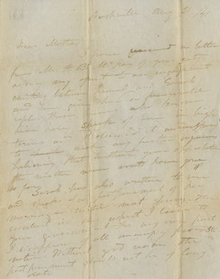 1839–1846 Correspondence of the Jennings Family, with Many from the Jennings Women Discussing the Elite Political and Social Circles of the Expanding South and West, Including the Fall of George Campbell Childress and the Personal Life of Henry A. Wise.