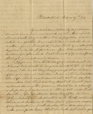 1839–1846 Correspondence of the Jennings Family, with Many from the Jennings Women Discussing the Elite Political and Social Circles of the Expanding South and West, Including the Fall of George Campbell Childress and the Personal Life of Henry A. Wise.