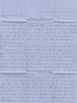 Item #BK0018 Christmas 1849 Letter to California Hotelkeeper Lloyd Minturn, Describing Their...