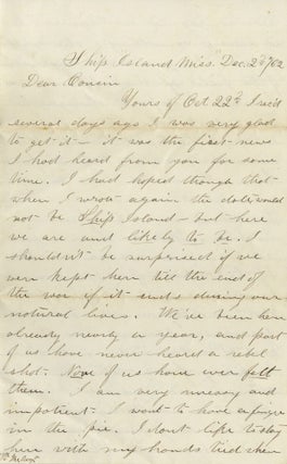 Collection of Civil War Letters Mainly from Almon Varney of the 13th Maine Volunteers, Discussing Guarding Prisoners, Conflicts with African American Soldiers Who Cannot “be made my superior or even equal by virtue of legislation”, and the “inglorious idleness” of War.