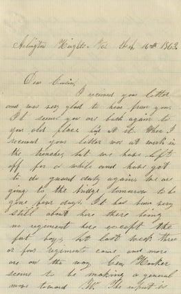 Collection of Civil War Letters Mainly from Almon Varney of the 13th Maine Volunteers, Discussing Guarding Prisoners, Conflicts with African American Soldiers Who Cannot “be made my superior or even equal by virtue of legislation”, and the “inglorious idleness” of War.
