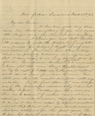 Collection of Civil War Letters Mainly from Almon Varney of the 13th Maine Volunteers, Discussing Guarding Prisoners, Conflicts with African American Soldiers Who Cannot “be made my superior or even equal by virtue of legislation”, and the “inglorious idleness” of War.
