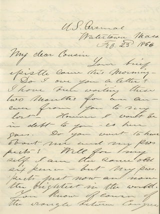 Collection of Civil War Letters Mainly from Almon Varney of the 13th Maine Volunteers, Discussing Guarding Prisoners, Conflicts with African American Soldiers Who Cannot &ldquo;be made my superior or even equal by virtue of legislation&rdquo;, and the &ldquo;inglorious idleness&rdquo; of War.