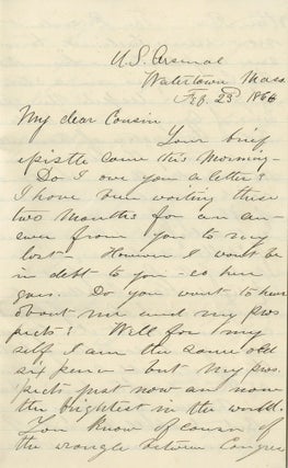 Collection of Civil War Letters Mainly from Almon Varney of the 13th Maine Volunteers, Discussing Guarding Prisoners, Conflicts with African American Soldiers Who Cannot “be made my superior or even equal by virtue of legislation”, and the “inglorious idleness” of War.