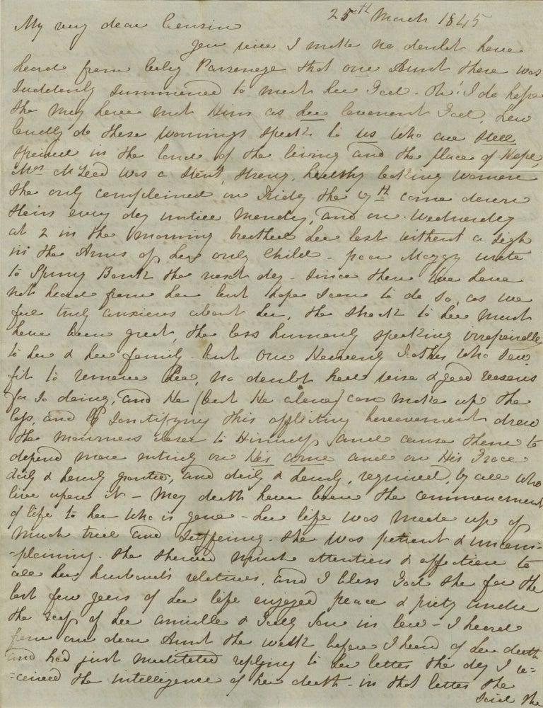 Item #BK0036 1845 Scottish Presbyterian Letter Condemning the Free Church&rsquo;s Acceptance of Money from American Enslavers, Written before Frederick Douglass&rsquo;s &ldquo;Send Back the Money&rdquo; Campaign. Enslavement &ndash; Free Church of Scotland &ndash; Frederick Douglass &ndash; Presbyterianism, Mary MacLeod.