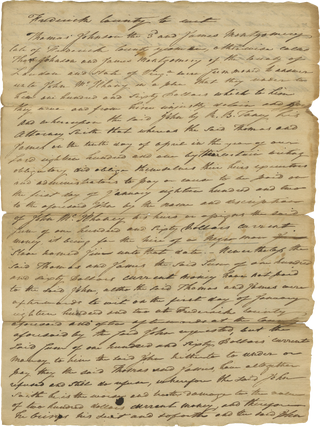 Item #BK0037 1802 Legal Pleading Written and Signed by Roger B. Taney in a Frederick County Debt...