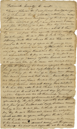 Item #BK0037 1802 Legal Pleading Written and Signed by Roger B. Taney in a Frederick County Debt...