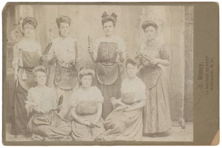 Item #CAT0166 Cabinet Card Portrait of a Group of Female Mill Workers in Nashua, N.H. c....