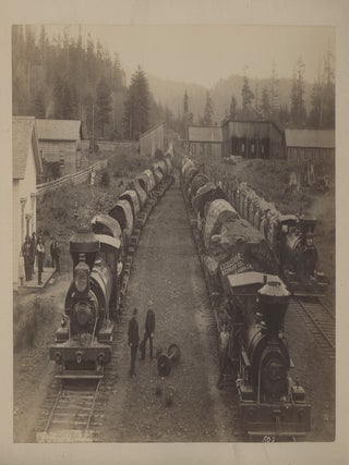 Item #CAT0185 Two Albumen Photographs of Lumbering in Eureka, Calif., c. 1890. California, Peter...