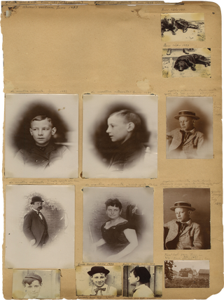 Album of Photographs Showing the Life, Work, and Circle of the Fresco Painter Andrea Sborigi, an Italian-Born Decorative Painter Active in Western Pennsylvania, With Images of His Family in Rome and His Life in the United States, Together with an Advertising Postal Card for His Pittsburgh Studio.