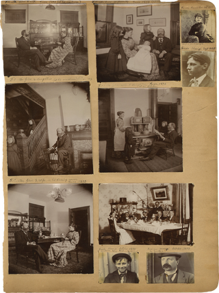 Album of Photographs Showing the Life, Work, and Circle of the Fresco Painter Andrea Sborigi, an Italian-Born Decorative Painter Active in Western Pennsylvania, With Images of His Family in Rome and His Life in the United States, Together with an Advertising Postal Card for His Pittsburgh Studio.