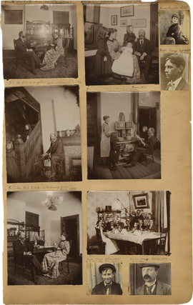 Album of Photographs Showing the Life, Work, and Circle of the Fresco Painter Andrea Sborigi, an Italian-Born Decorative Painter Active in Western Pennsylvania, With Images of His Family in Rome and His Life in the United States, Together with an Advertising Postal Card for His Pittsburgh Studio.