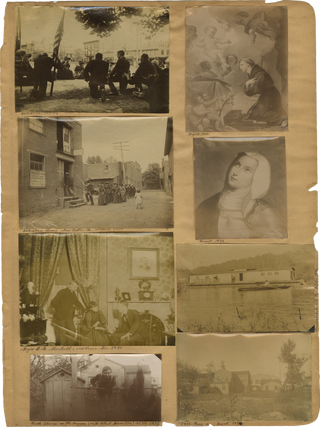Album of Photographs Showing the Life, Work, and Circle of the Fresco Painter Andrea Sborigi, an Italian-Born Decorative Painter Active in Western Pennsylvania, With Images of His Family in Rome and His Life in the United States, Together with an Advertising Postal Card for His Pittsburgh Studio.