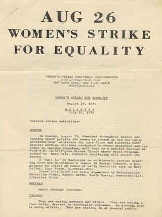 Archive of 1960s–1980s Second-wave Feminist Material Mainly from New York City Activist Groups Belonging to an Employee of Mother Courage, the First Feminist Restaurant, with Material on Women’s Film, Performance, and Health.
