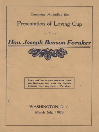Item #List01125 The Brownsville Texas Affair. Presentation of Loving Cup to Hon. Joseph Benson...