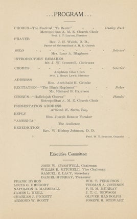 The Brownsville Texas Affair. Presentation of Loving Cup to Hon. Joseph Benson Foraker. The Ceremony and Addresses, March 6th, 1909, at Metropolitan A.M.E. Church, Washington, D.C.