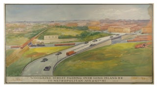 Three Watercolors for Proposed Intersections in Queens from the Robert Moses Era.
