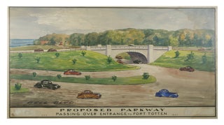 Three Watercolors for Proposed Intersections in Queens from the Robert Moses Era.