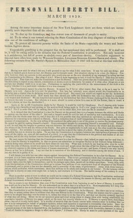 Item #List02218 Personal Liberty Bill. March 1859. Gerrit Smith