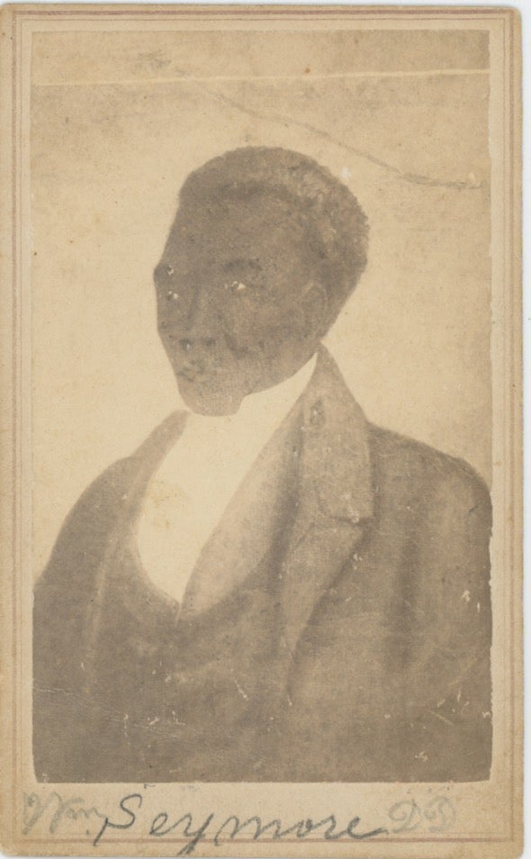 Item #List025 Carte-De-Visite Portrait of Reverend William Seymore, After a Painting. African-Americana, Rev. William Seymore, Photographer Abel Peck.