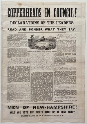 Item #List1004 Copperheads in Council! Declarations of the Leaders. Read and Ponder What They...