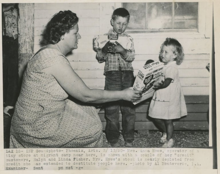 Item #List1008 Fourteen Photographs of Migrant Farm Workers in Arizona, in a Camp Where Children Were Reported Starving, 1950. Migrant Farm Workers - Arizona, Al Monteverde.