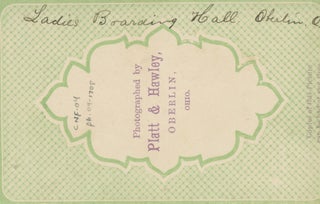 Two Carte-de-Visite Views of the Second Ladies’ Hall at Oberlin College, c. 1868.