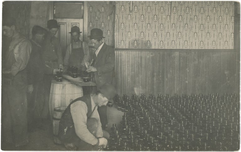 Item #List120 Realphoto Postcard of a Bootlegging Operation, c. 1920s. Prohibition.