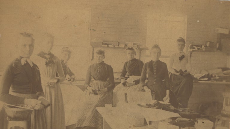 Item #List124 Group Portrait of Female Mill Workers, Lawrence, Massachusetts, c. 1880s. Women, J. J. Greene, Labor, Massachusetts.