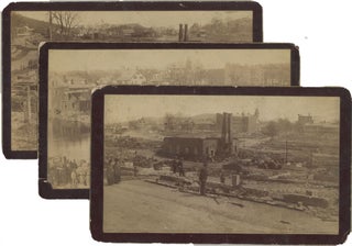Five Cabinet Card Photographs of the Aftermath of the Fire in Lebanon, New Hampshire, 1887.
