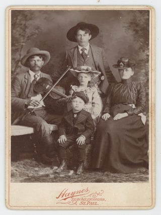 Item #List1436 Cabinet Card Portrait of a Family in St. Paul, Minnesota, with One Man Holding a...