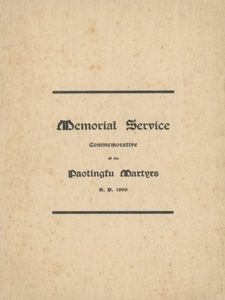 Item #List1523 Memorial service in the Presbyterian church, Burlington, N.J. on November 26th,...