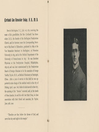 Memorial service in the Presbyterian church, Burlington, N.J. on November 26th, 1900 : commemorative of George Yardley Taylor, Cortlandt van Rensselaer Hodge, Elsie Campbell Hodge, who received the crown of martyrdom at Paotingfu, China, June 30th, 1900.