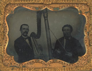 Item #List1717 Quarter Plate Ambrotype of a Pair of Musicians, c. 1850. Music - Vernacular...