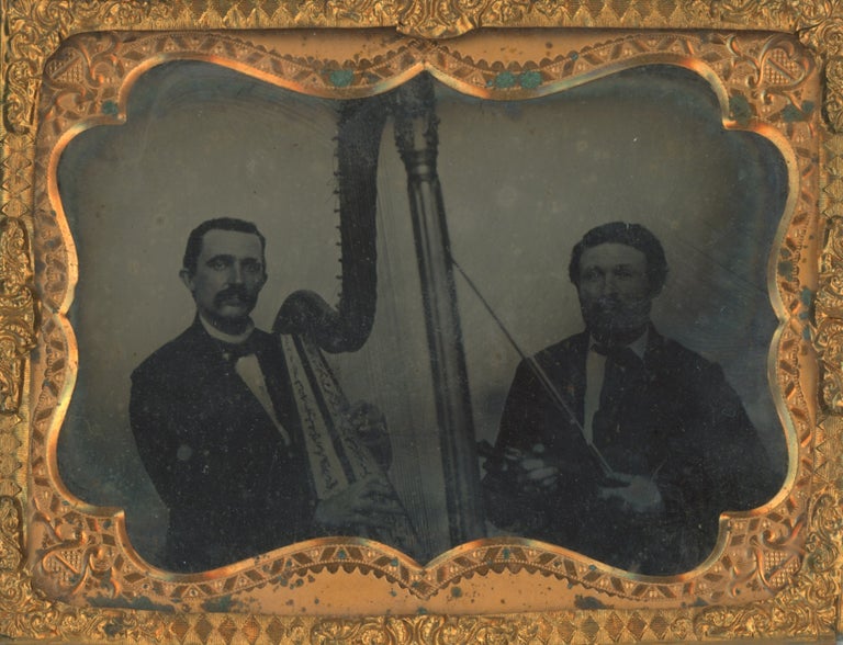 Item #List1717 Quarter Plate Ambrotype of a Pair of Musicians, c. 1850. Music - Vernacular Photography.