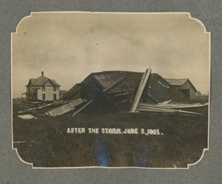 Ornately Prepared Album of Photographs Showing the Aftermath of a Storm in Curtiss, Wisconsin, 1905.