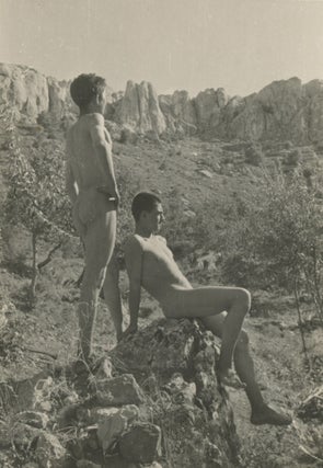 Item #List1735 Composed Snapshot Photograph of Two Nude Men in the American West, 1930s. LGBTQIA+...