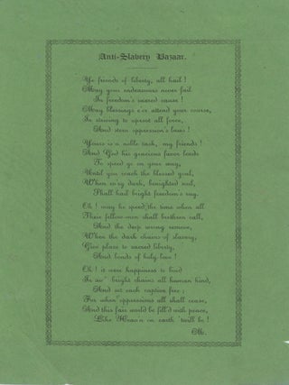 Item #List1801 Anti-Slavery Bazaar. Abolition Movement - Boston, M