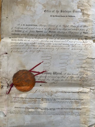 Item #List1929 Gold-Rush-era Archive of Surveyor Edward Williams, including Thirteen Letters...