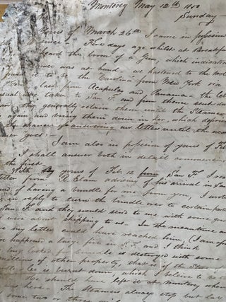 Gold-Rush-era Archive of Surveyor Edward Williams, including Thirteen Letters Written from Monterey in 1850, a Transcribed Copy of a Mexican Land Grant from 1834, and Notes Relating to his Work as a Surveyor.