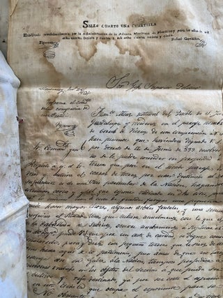 Gold-Rush-era Archive of Surveyor Edward Williams, including Thirteen Letters Written from Monterey in 1850, a Transcribed Copy of a Mexican Land Grant from 1834, and Notes Relating to his Work as a Surveyor.
