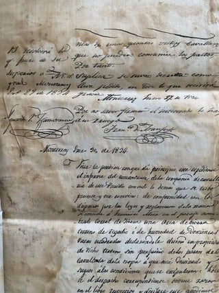 Gold-Rush-era Archive of Surveyor Edward Williams, including Thirteen Letters Written from Monterey in 1850, a Transcribed Copy of a Mexican Land Grant from 1834, and Notes Relating to his Work as a Surveyor.