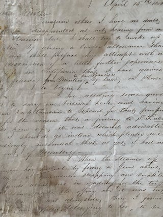 Gold-Rush-era Archive of Surveyor Edward Williams, including Thirteen Letters Written from Monterey in 1850, a Transcribed Copy of a Mexican Land Grant from 1834, and Notes Relating to his Work as a Surveyor.