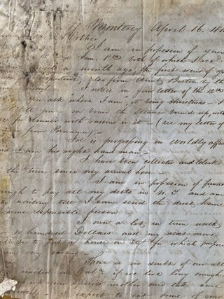 Gold-Rush-era Archive of Surveyor Edward Williams, including Thirteen Letters Written from Monterey in 1850, a Transcribed Copy of a Mexican Land Grant from 1834, and Notes Relating to his Work as a Surveyor.