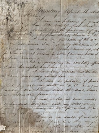 Gold-Rush-era Archive of Surveyor Edward Williams, including Thirteen Letters Written from Monterey in 1850, a Transcribed Copy of a Mexican Land Grant from 1834, and Notes Relating to his Work as a Surveyor.