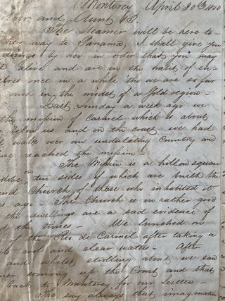 Gold-Rush-era Archive of Surveyor Edward Williams, including Thirteen Letters Written from Monterey in 1850, a Transcribed Copy of a Mexican Land Grant from 1834, and Notes Relating to his Work as a Surveyor.