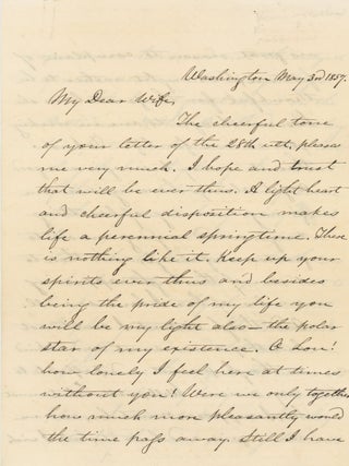 Autograph Letter, Signed, by James Denver as Commissioner of Indian Affairs to his Wife Louise Rombach Denver , Describing Crime on the Baltimore & Ohio Railroad and Referencing the Plug Uglies, 1857.